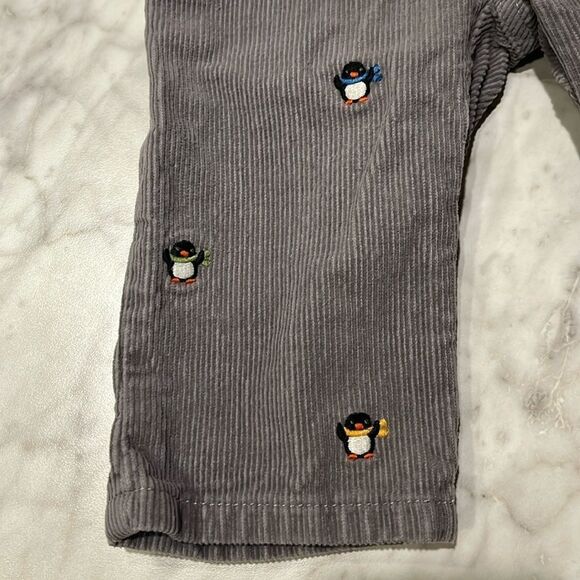 GYMBOREE BOYS SIZE 6-12 MONTHS CORDUROY PANTS WITH PENGUINS - Picture 3 of 4